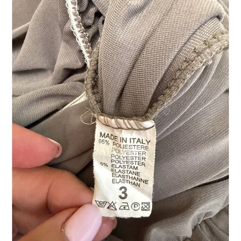 Pineapple Paris Taupe Cowl Neck Sleeveless Jumpsuit Pockets Sz 44 Made in Italy